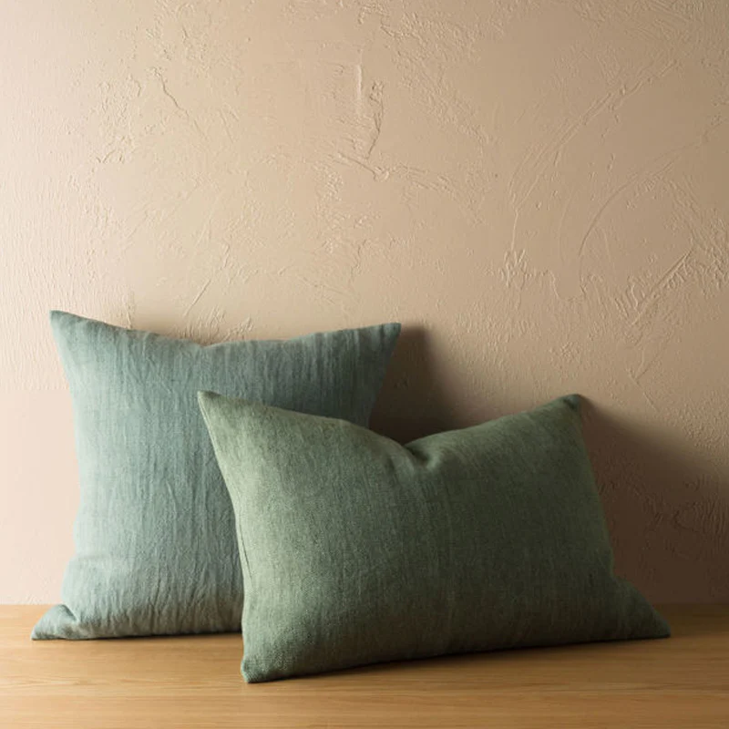Heavy Linen Jute Cushion (Pea) 60 x 40 cm - Image 2