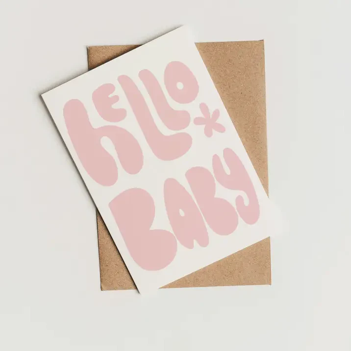 Hello Baby Pink Card