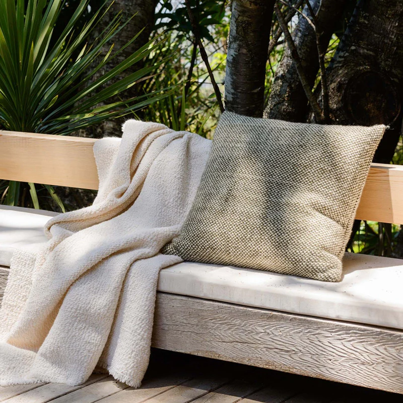 Hutt Wool Cushion (Ivy/Natural) - 50 x 50cm - Image 2