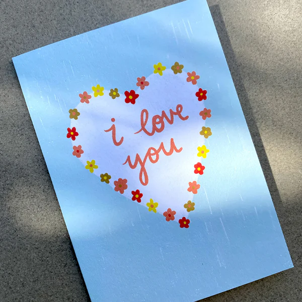 I Love You Flower Heart Card - Image 2