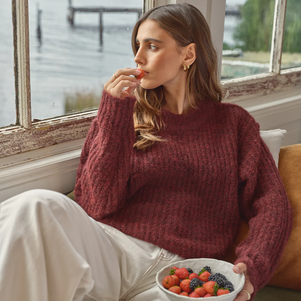 Ivy Knit Jumper - Wine