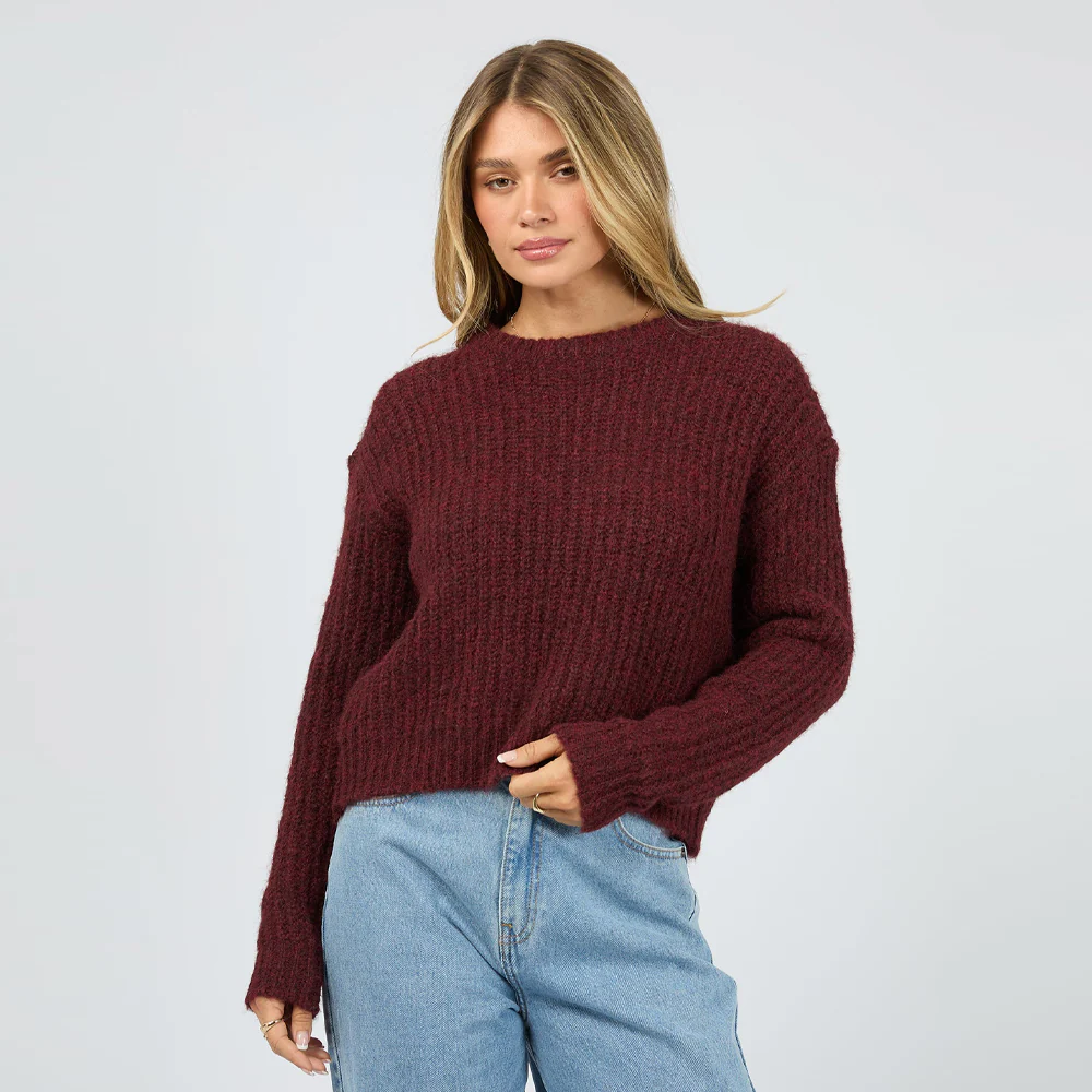 Ivy Knit Jumper - Wine - Image 2