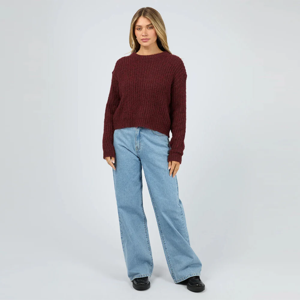 Ivy Knit Jumper - Wine - Image 3