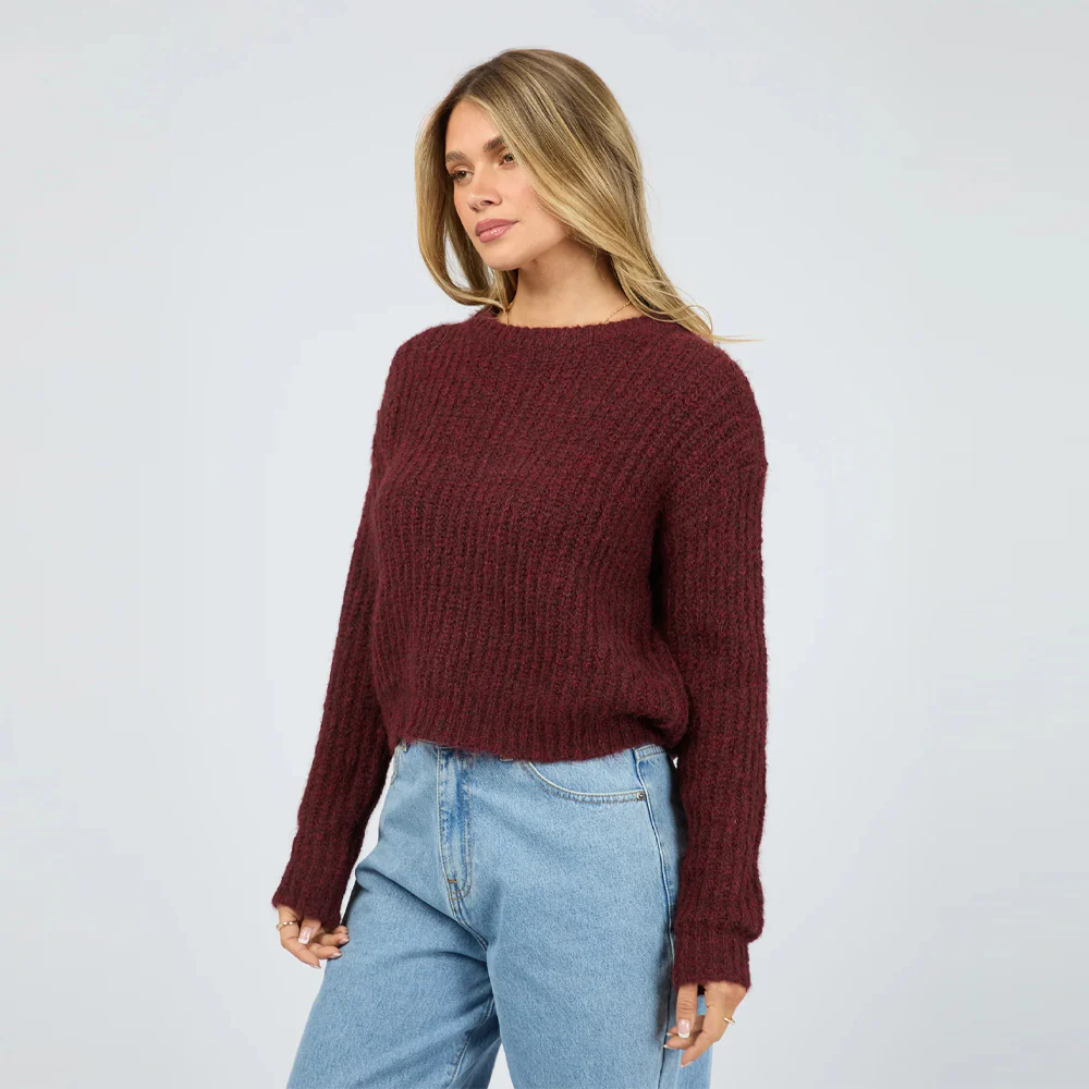 Ivy Knit Jumper - Wine - Image 4