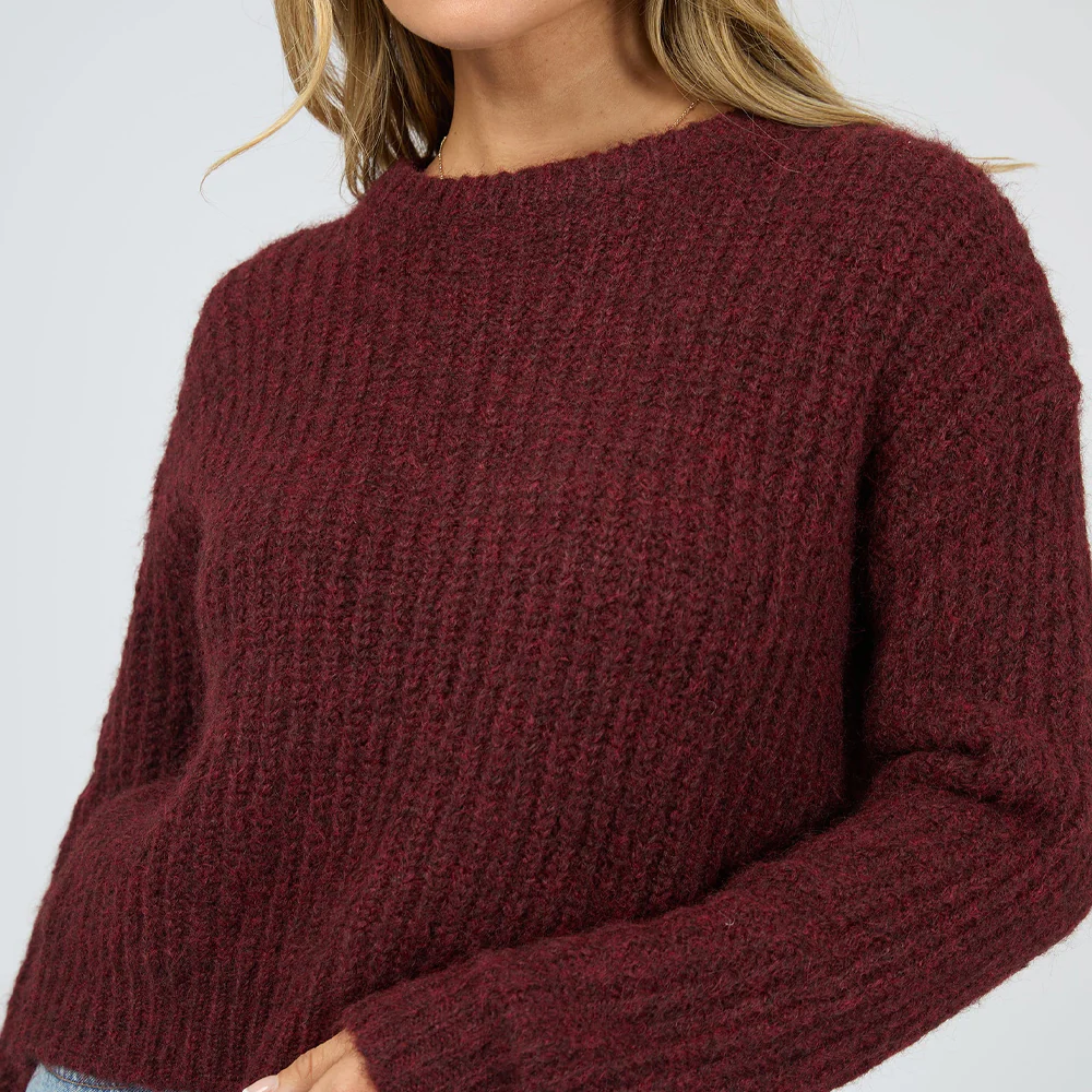 Ivy Knit Jumper - Wine - Image 7