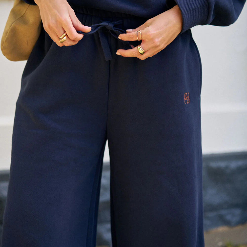 Ivy Wide Leg Trackpant - Heritage Navy - Image 2