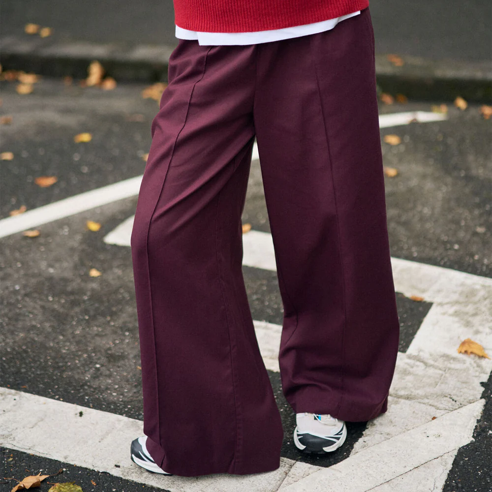 Izzie Pinstitch Pant - Burgundy
