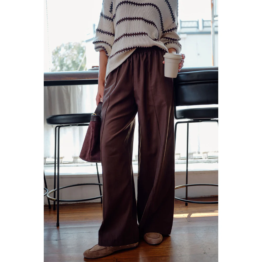 Izzie Pinstitch Pant - Chocolate - Image 3