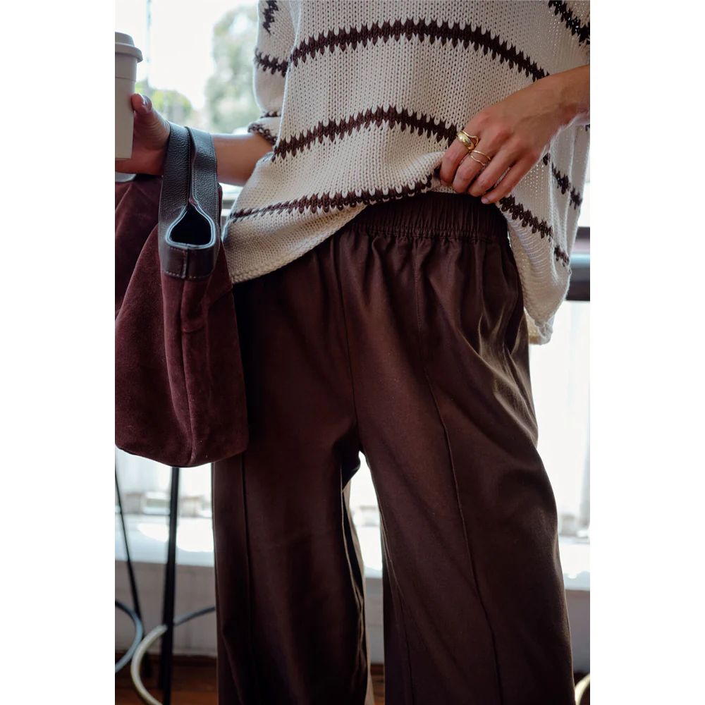Izzie Pinstitch Pant - Chocolate - Image 4