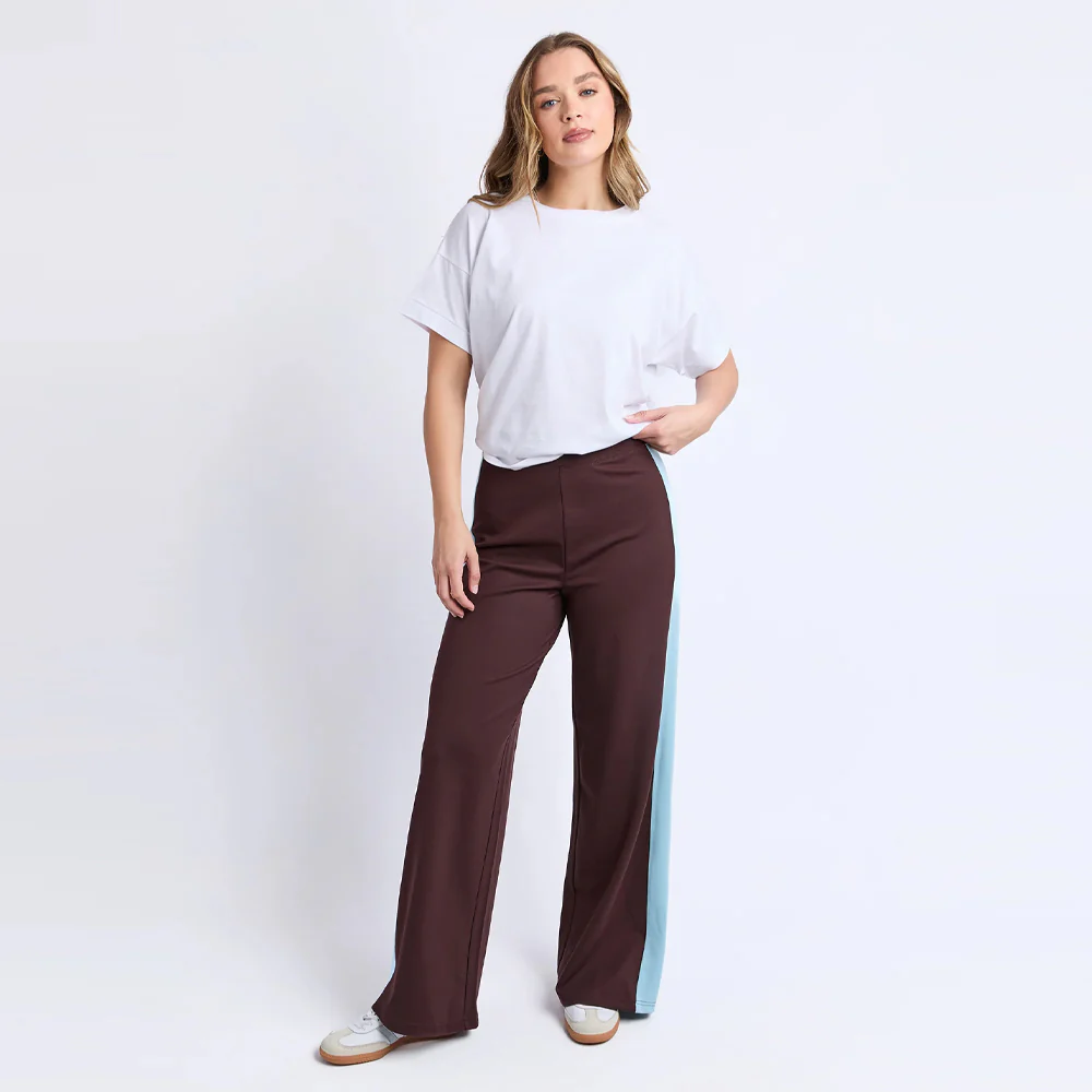 Juno Pant - Coffee + Light Blue - Image 2