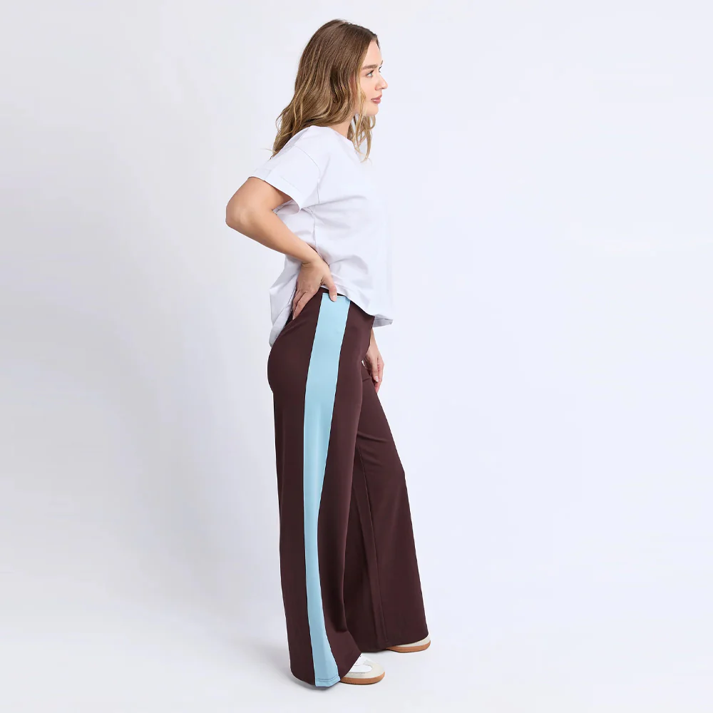 Juno Pant - Coffee + Light Blue - Image 3