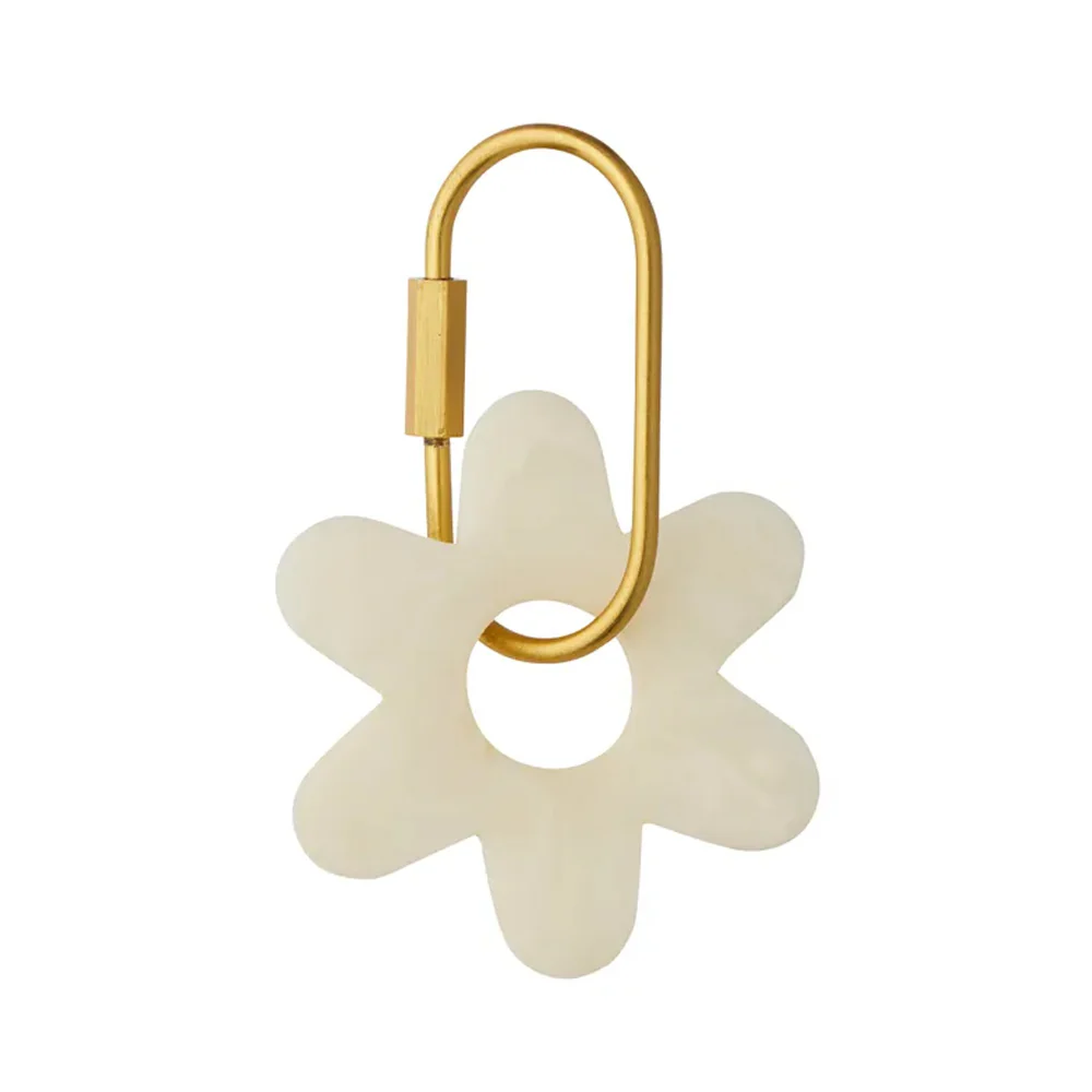 Kip Resin Flower Keyring - Ivory
