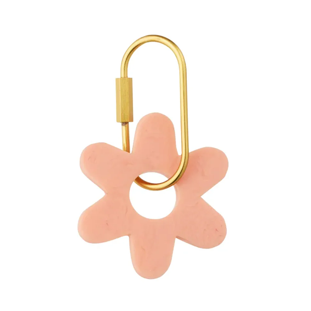 Kip Resin Flower Keyring - Peach