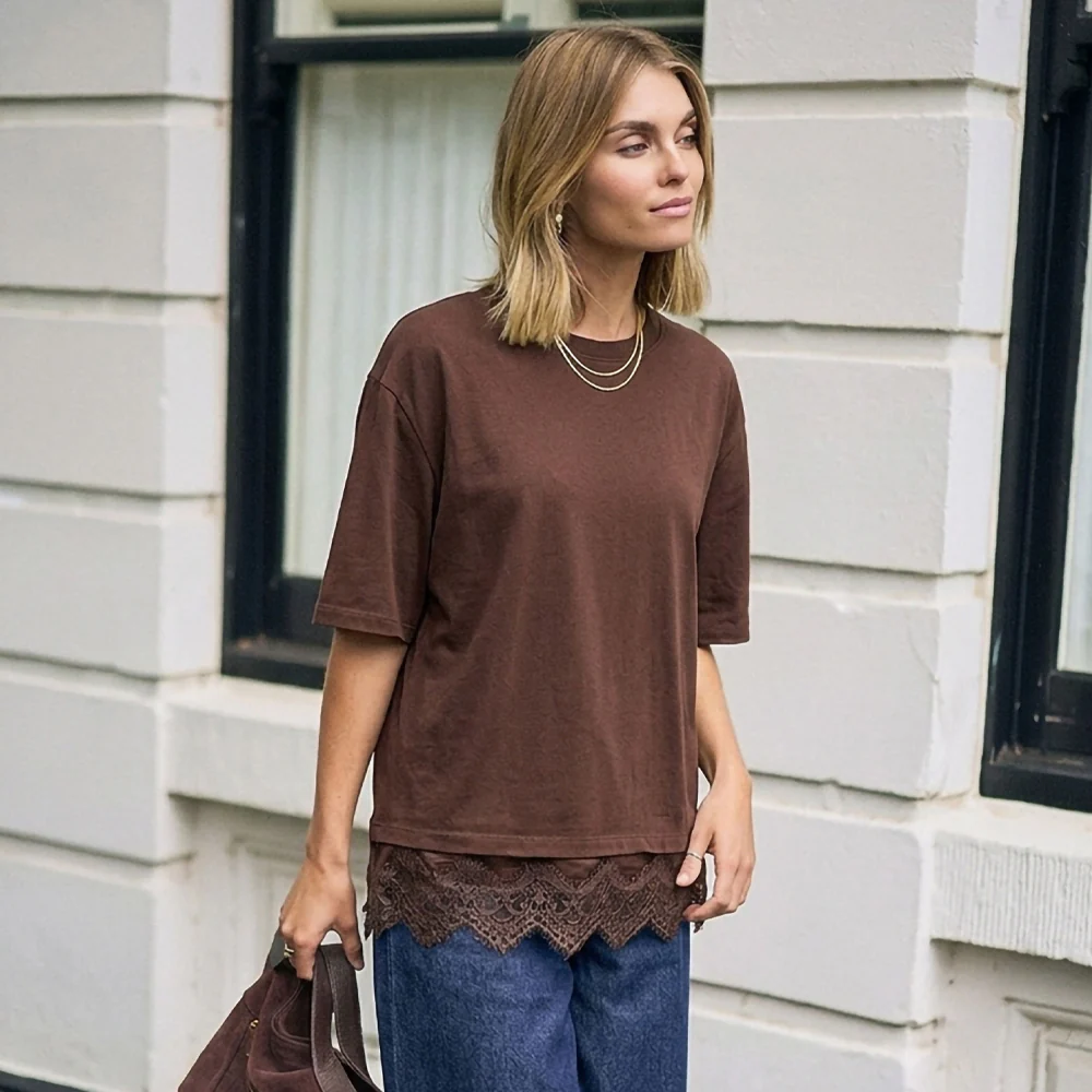 Lacey Tee - Chocolate - Image 4