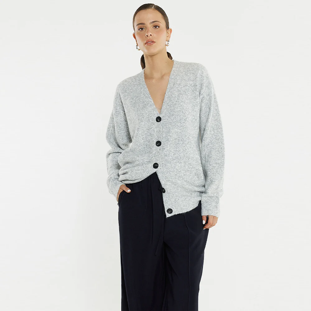 Lee Longline Cardi - Grey Marle - Image 3