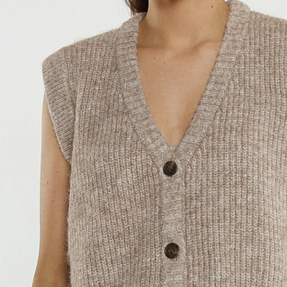 Lil Button Vest - Multi Fawn - Image 5