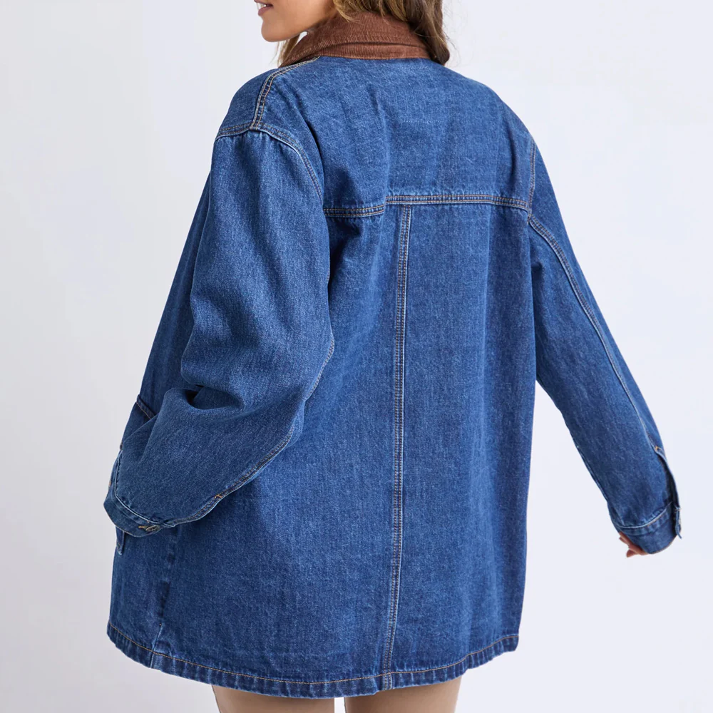 Lilian Denim Barn Jacket - Mid Blue Wash - Image 6