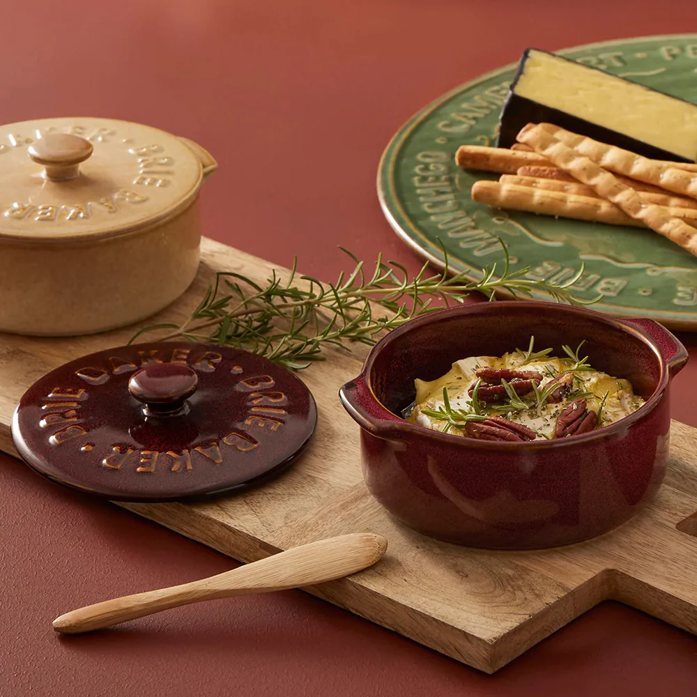 Loire Ceramic Brie Baker - Burgundy - Image 2