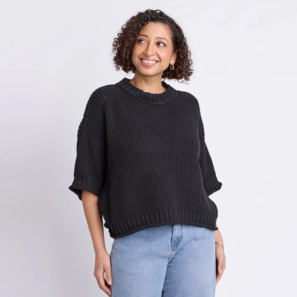 Luela Short Sleeve Knit - Black