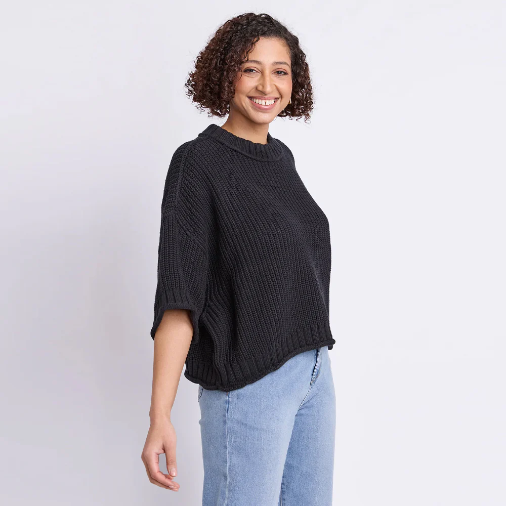 Luela Short Sleeve Knit - Black - Image 4