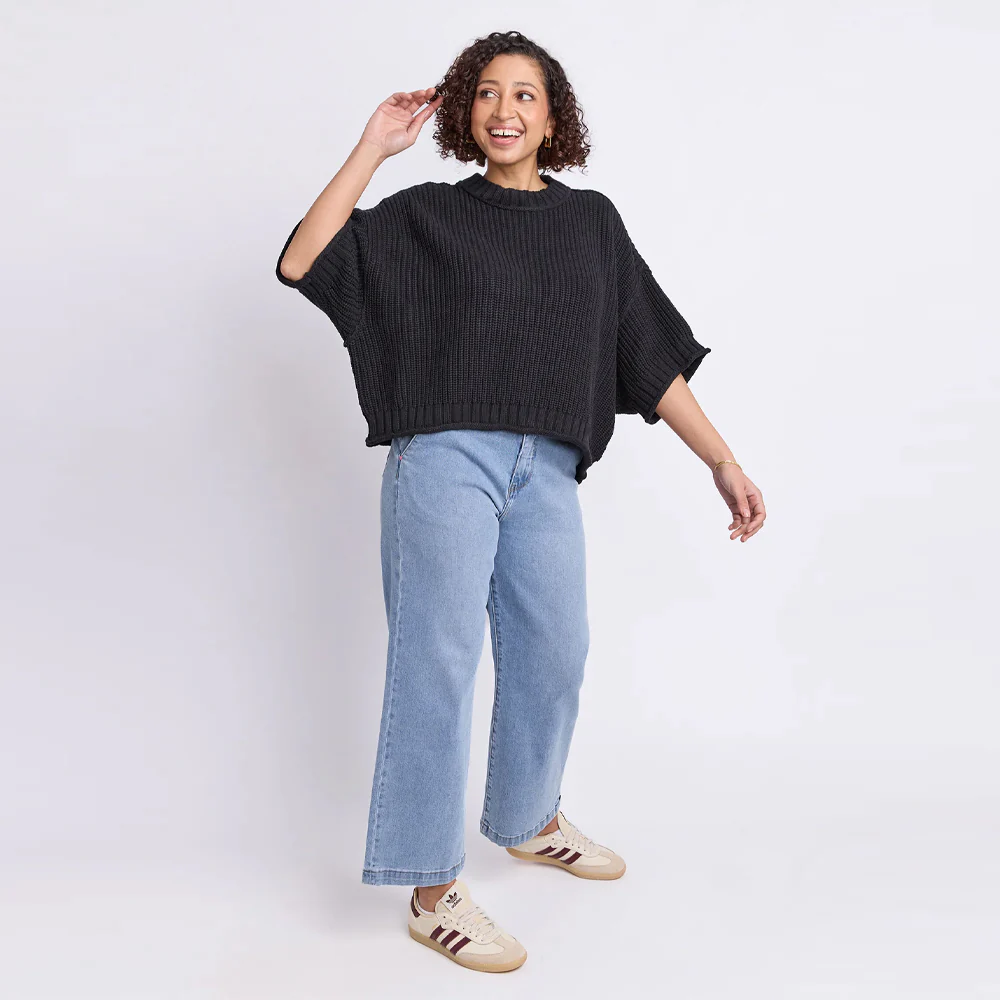 Luela Short Sleeve Knit - Black - Image 6