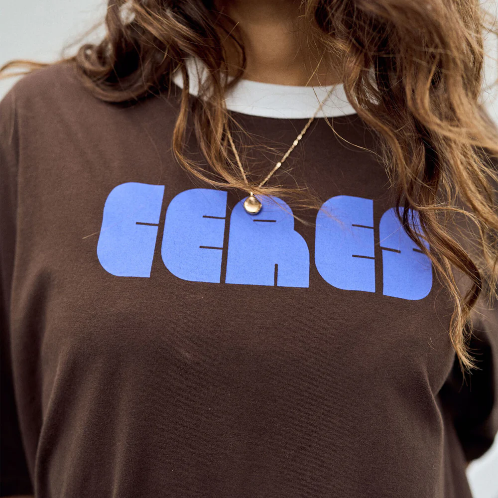 Luna Relaxed Tee - Chocolate Ceres Abstract - Image 2