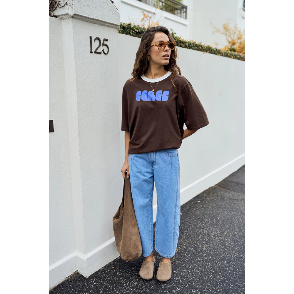 Luna Relaxed Tee - Chocolate Ceres Abstract - Image 3