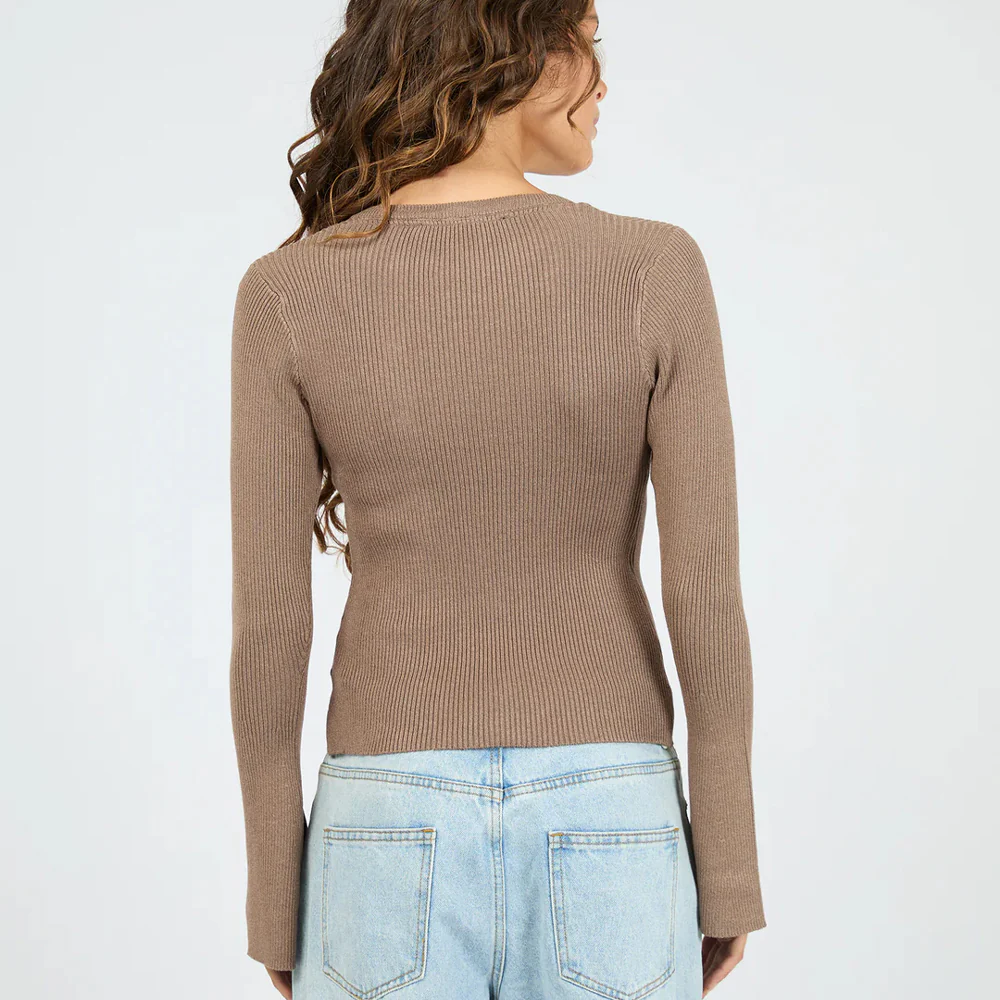 Marleigh Knit Long Sleeve - Brown - Image 6