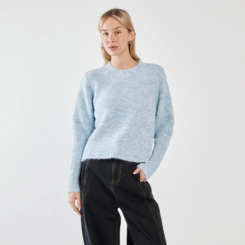 Marli Boxy Rib Knit - Pale Blue - Image 3