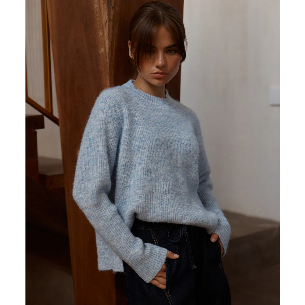 Marli Boxy Rib Knit - Pale Blue - Image 6