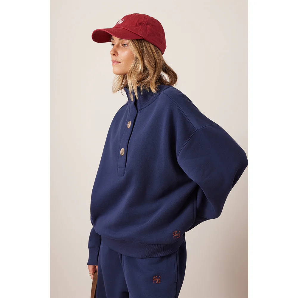 Marli Button Sweat - Heritage Navy - Image 4
