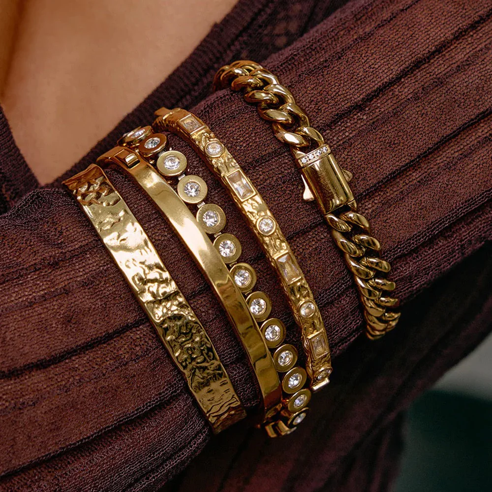 Melrose Gold Cuff - Stone - Image 3