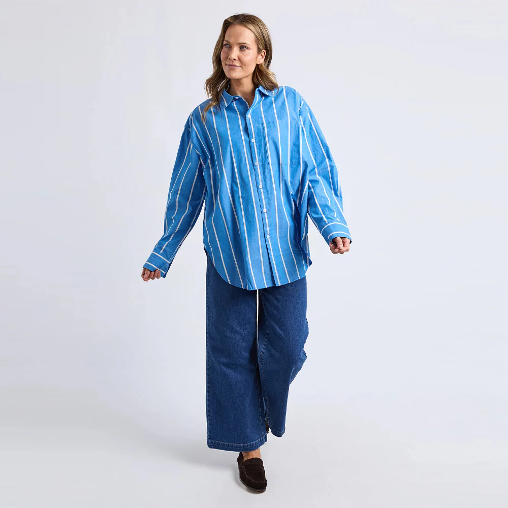 Mia Striped Shirt - Royal Blue - Image 3