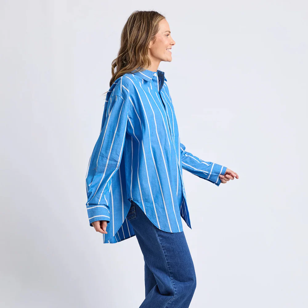 Mia Striped Shirt - Royal Blue - Image 4