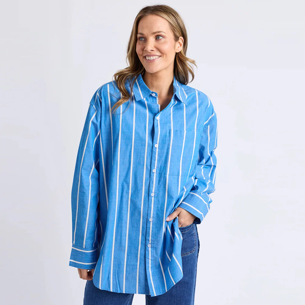 Mia Striped Shirt - Royal Blue - Image 5