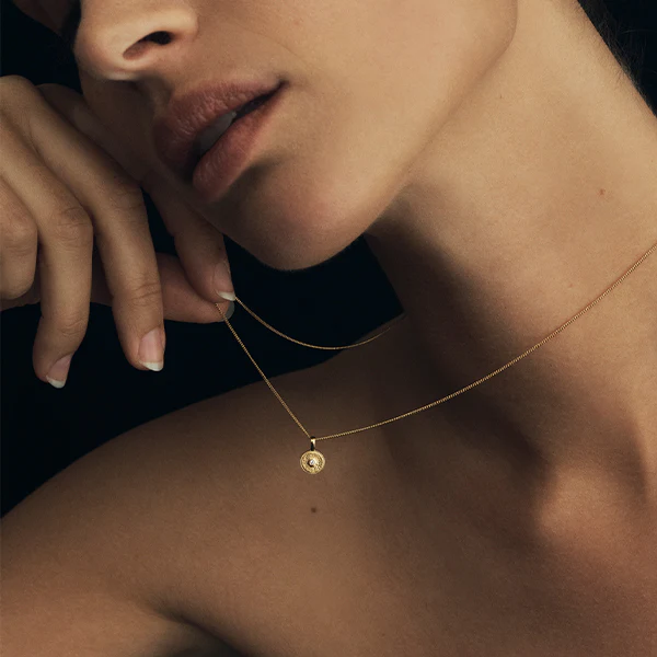 Mina Diamond Necklace - Gold - Image 3