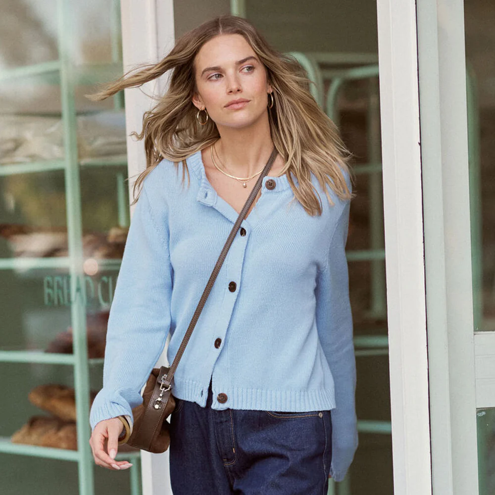 Nelly Long Sleeve Knit Cardi - China Blue - Image 3