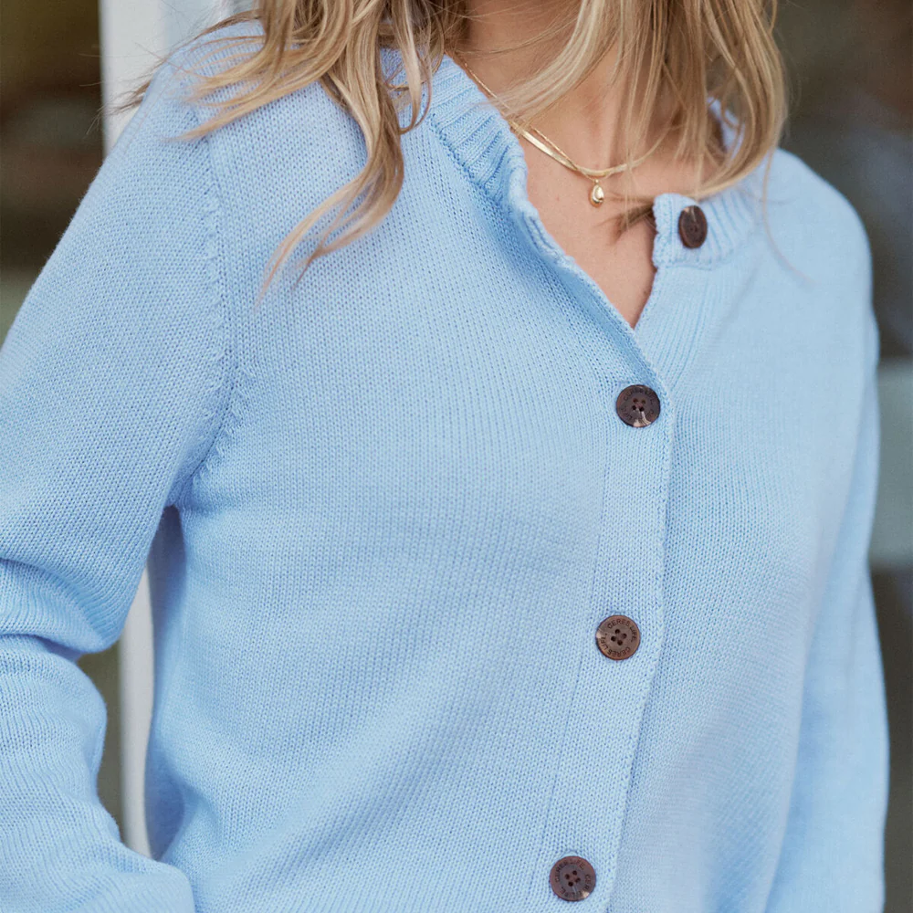 Nelly Long Sleeve Knit Cardi - China Blue - Image 4