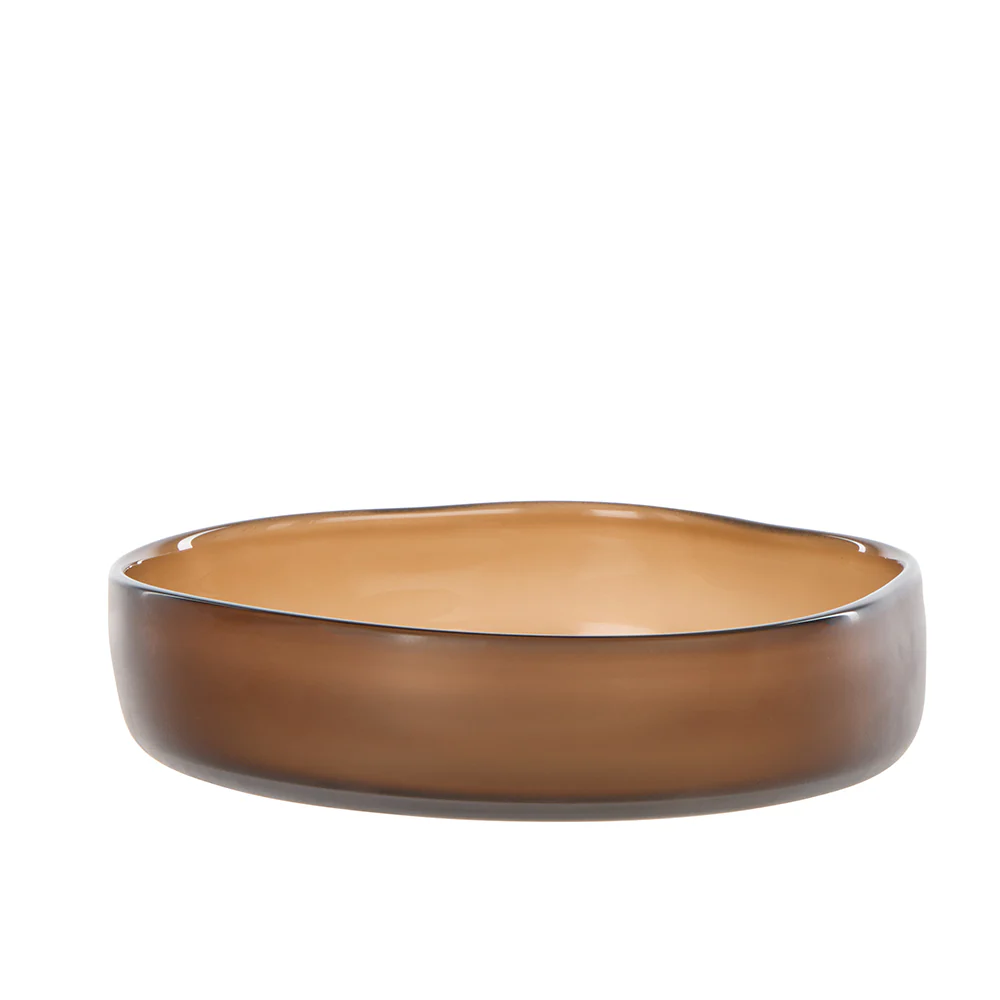 Nevoso Small Glass Plate - Brown
