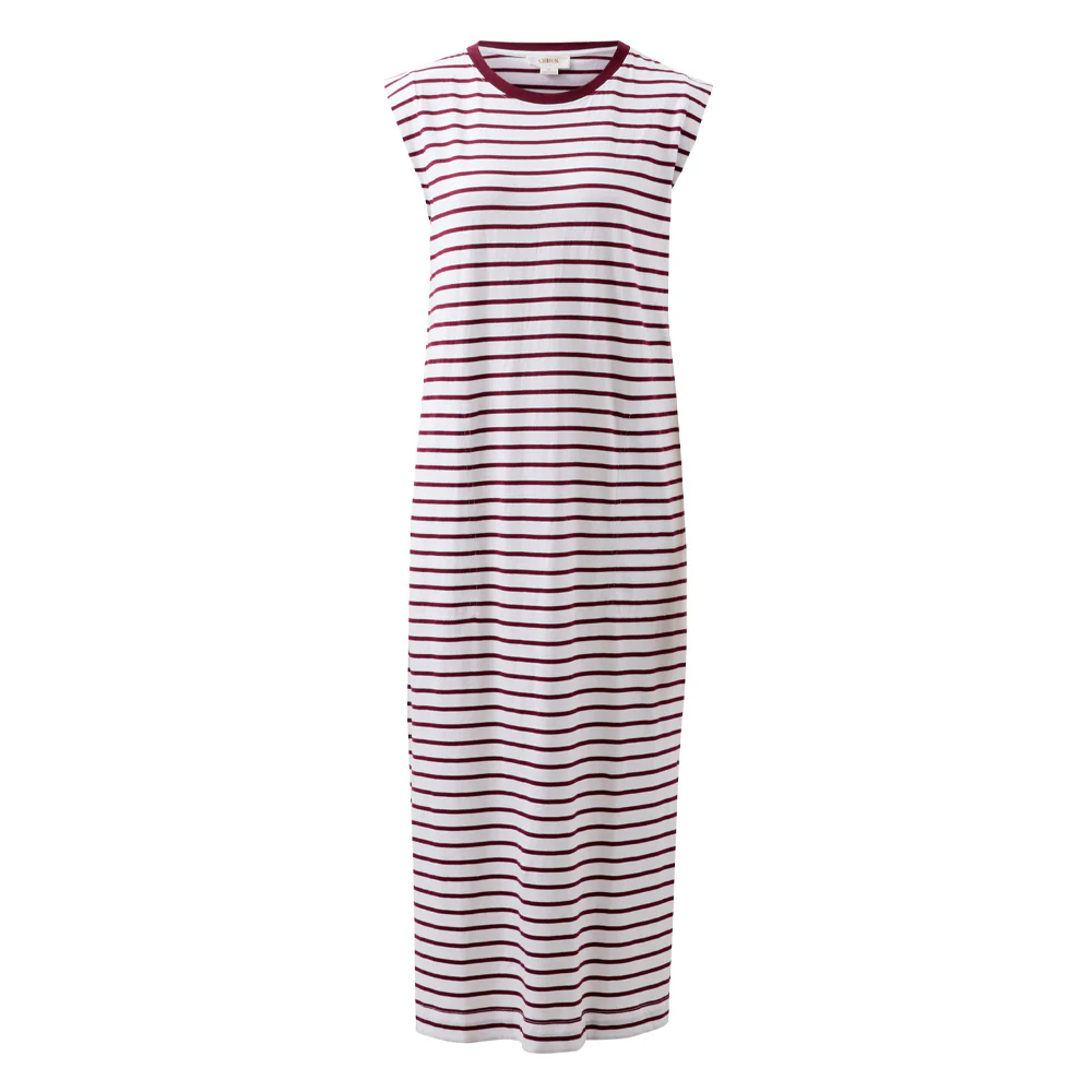 Paloma Dress - White + Pomegranate Stripe - Image 6