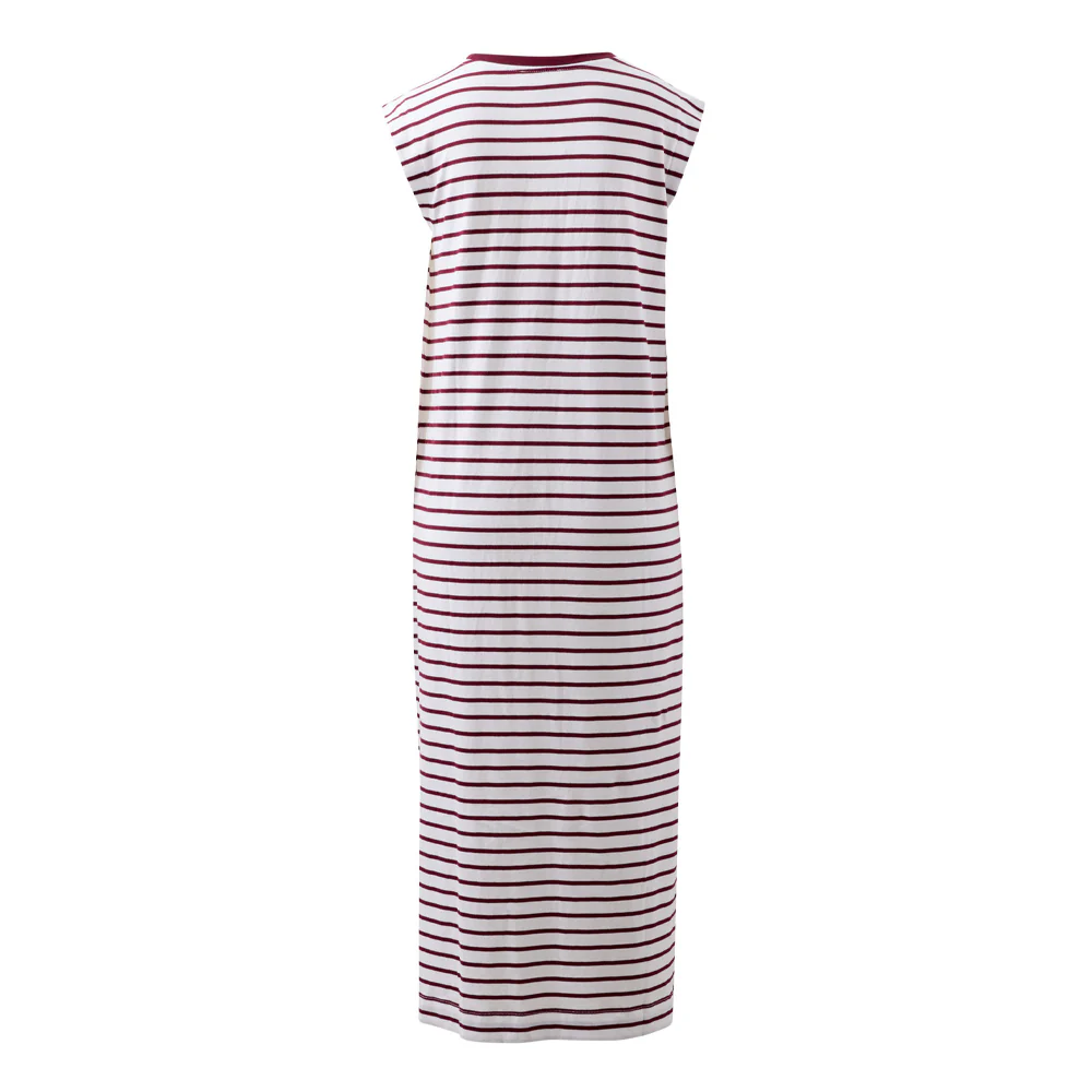 Paloma Dress - White + Pomegranate Stripe - Image 7
