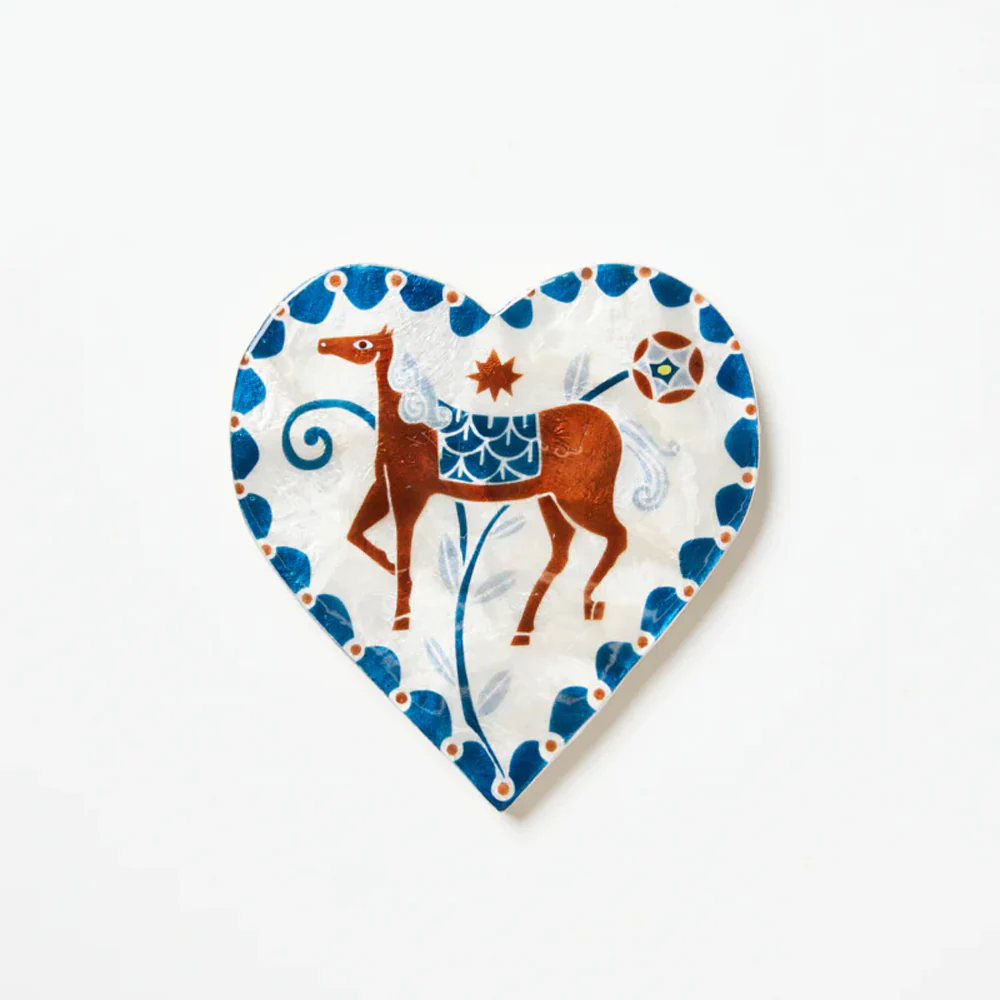 Paloma Heart White Horse Wall Tile