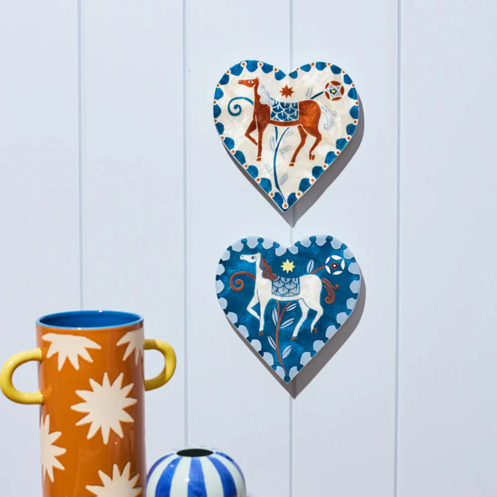 Paloma Heart White Horse Wall Tile - Image 2