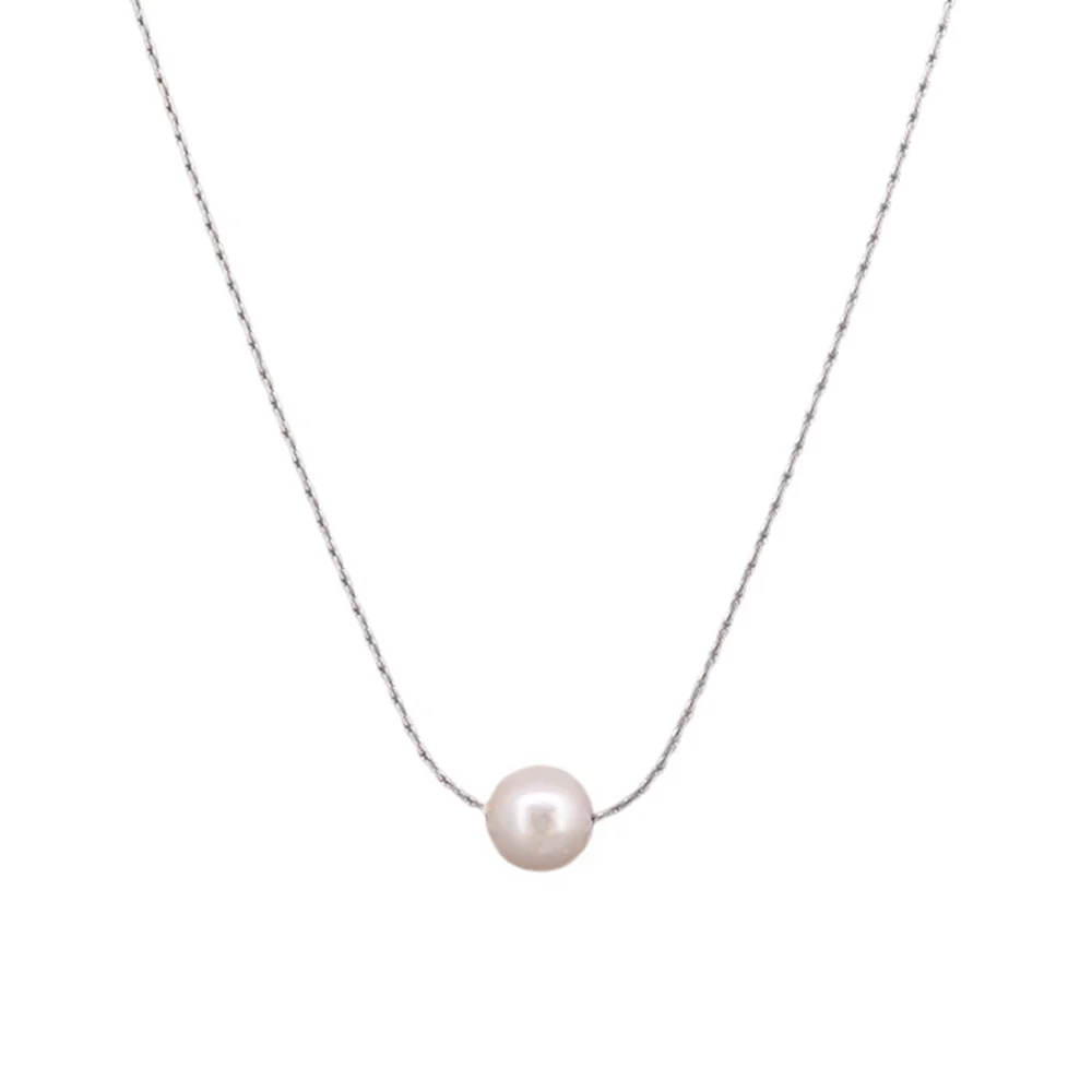 Pearl Ball Necklace - Silver
