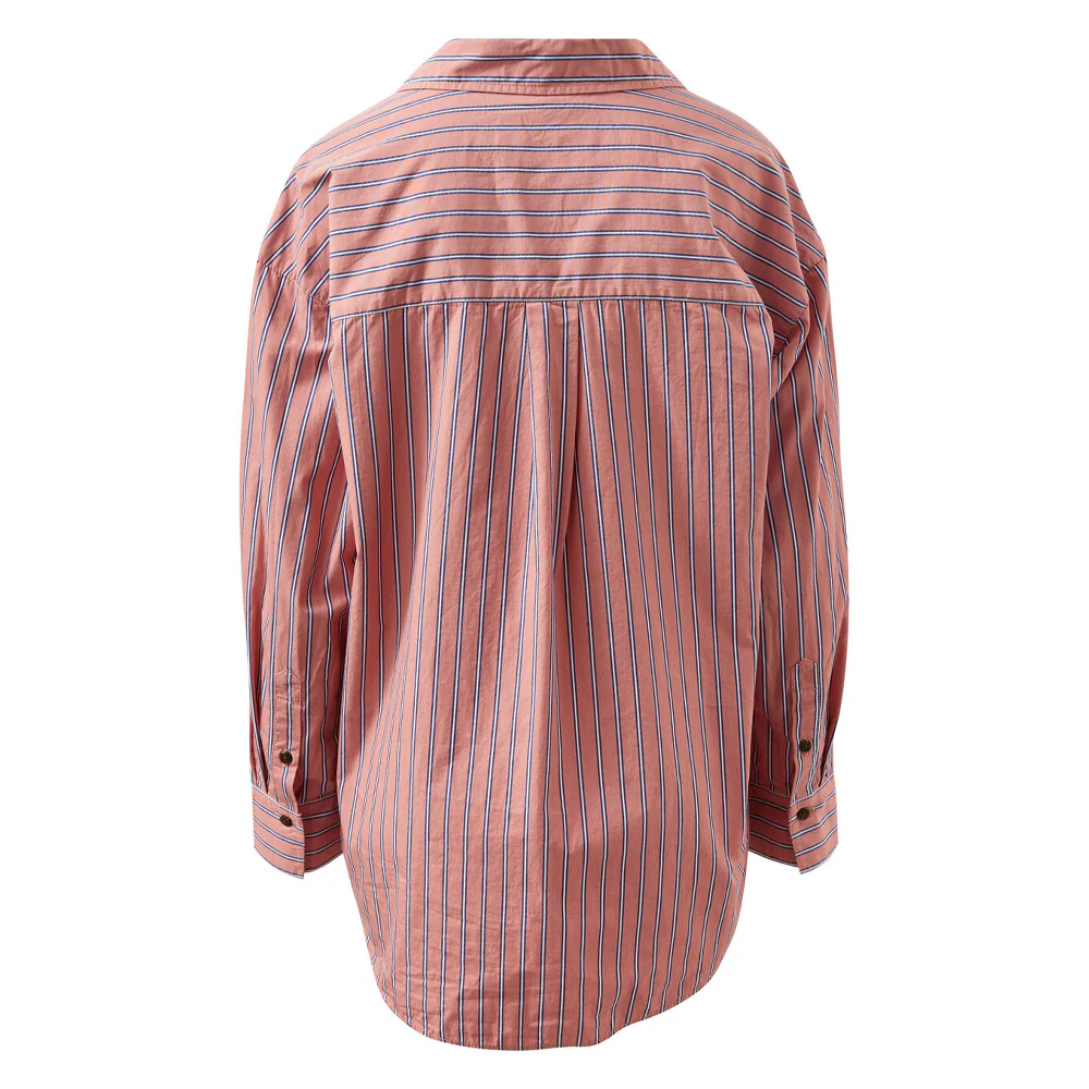Peta Oversized Shirt - Pink Clay Stripe - Image 6
