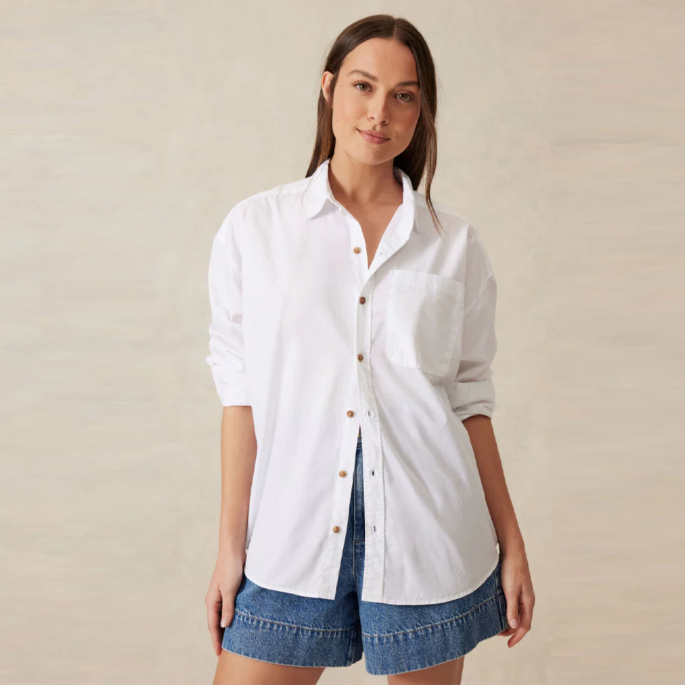 Peta Oversized Shirt - White Organic Cotton - Image 2