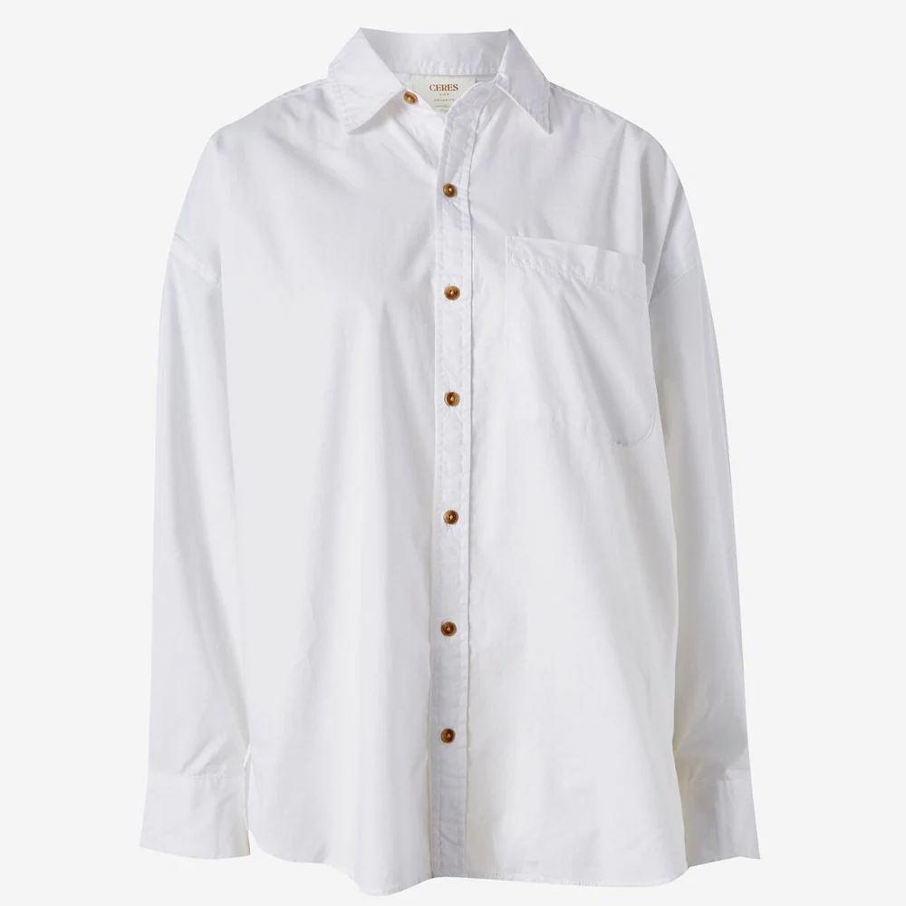 Peta Oversized Shirt - White Organic Cotton - Image 6