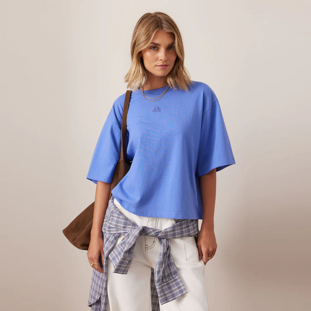 Phoebe Premium Tee - Vintage Blue