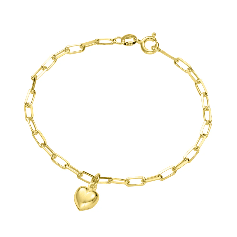 Puff Heart Bracelet Gold
