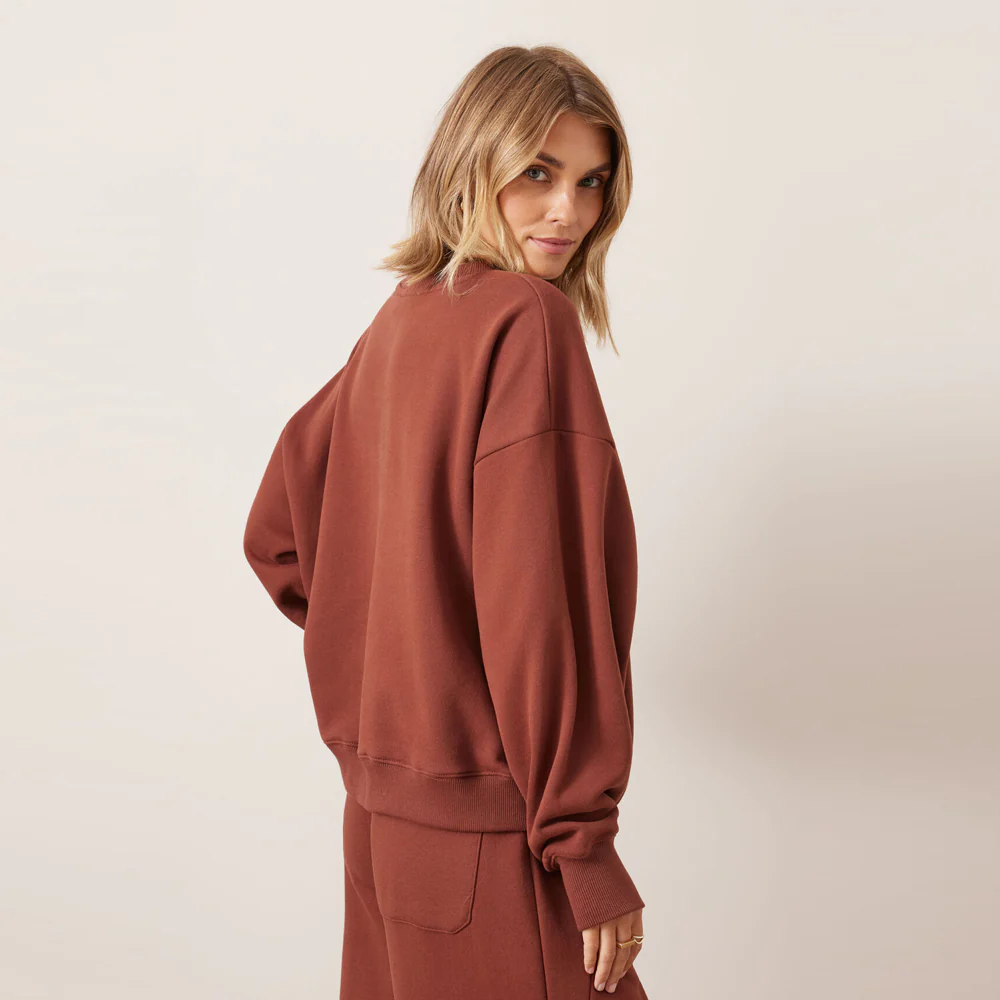 Quinn Slouchy Crew - Burnt Toffee - Image 3
